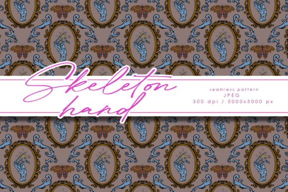 Download Skeleton Hand Seamless Pattern - Premium Resources
