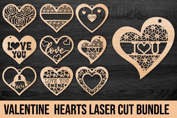 Download Valentine Hearts Laser Cut Bundle - Valentine hearts Collection