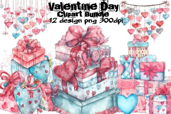 Download Valentine’s Day Gift Box Clipart Bundle - Valentine’s day gift box Collection