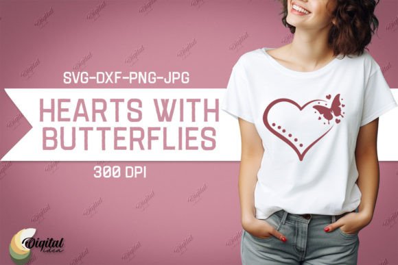 Download Valentine Hearts with Butterflies SVG - Valentine hearts Collection