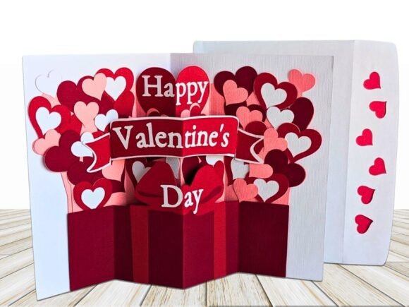 Download Valentine Hearts Pop Up Card - Valentine hearts Collection