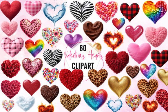 Download Valentine Hearts Sublimation Clipart - Valentine hearts Collection