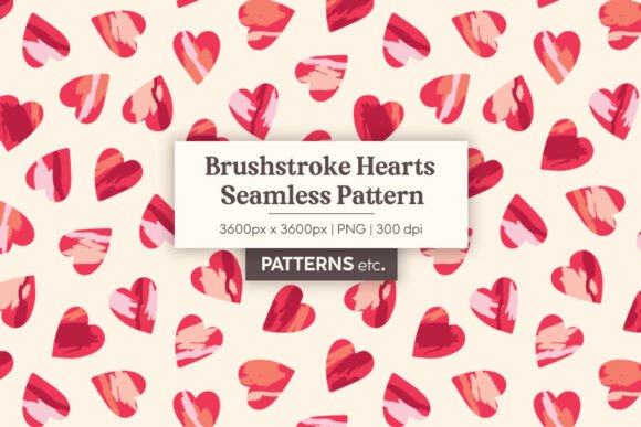 Download Brushstroke Valentine Hearts Pattern - Valentine hearts Collection