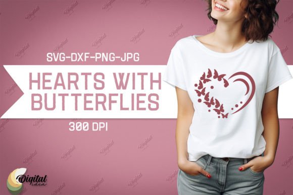 Download Valentine Hearts with Butterflies SVG - Valentine hearts Collection